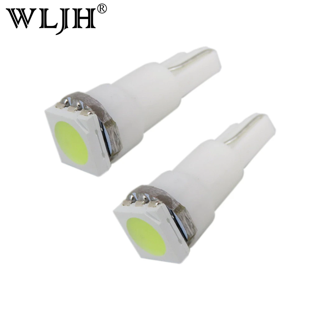 

WLJH 25x 7Colors Led T5 Wedge Light Bulb 74 Car Light Instrument 12V Car Gauge Dashboard Dash Speedo Lamp Bulbs For Toyota Ford