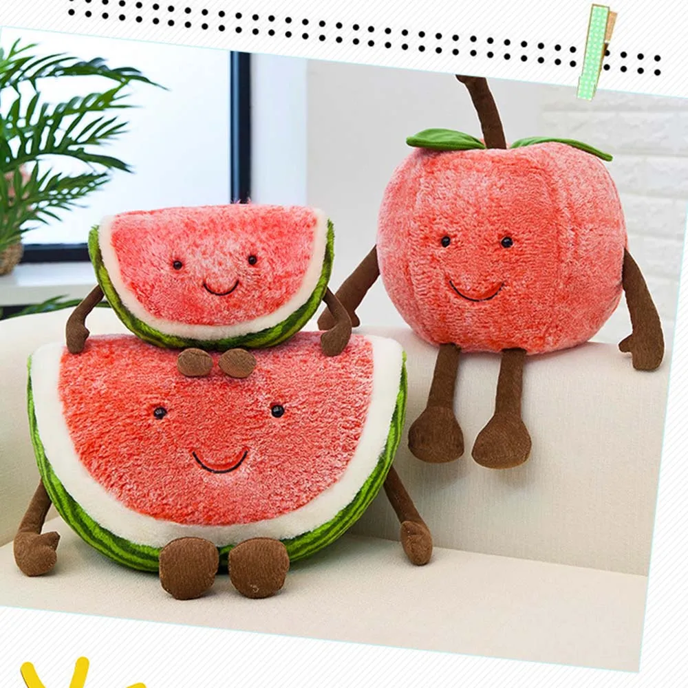 Fruits Simulated cherry face doll plush stuffed watermelon Soft Toy for children baby Plush Stuffed Soft 1 Fruits Simulated cherry face doll plush stuffed watermelon Soft Toy for children baby Plush Stuffed Soft 4