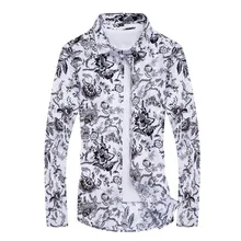 Мужская рубашка с принтом и длинным рукавом, тонкая деловая рубашка для отдыха размера плюс 5XL, мужская повседневная брендовая рубашка, топы, новинка