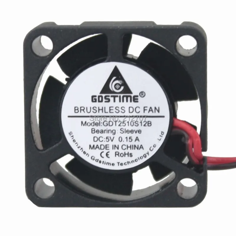 

5pcs Gdstime DC 5V 2Pin 2510s Brushless Cooling Mini Fan Cooler 25 x 25 x 10mm 25MM