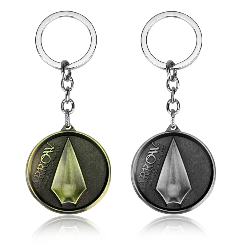 Jewelry DC Movie Jewelry Superhero Green Arrow Round Pendent Keychain