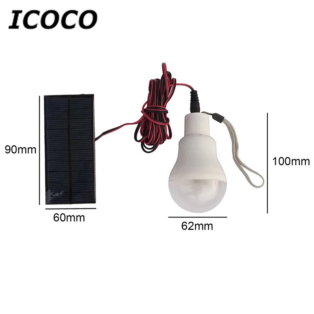 ICOCO Мини Портативная аварийная лампа на солнечной энергии, походная лампа для путешествий, перезаряжаемая переносная лампочка, Пляжная