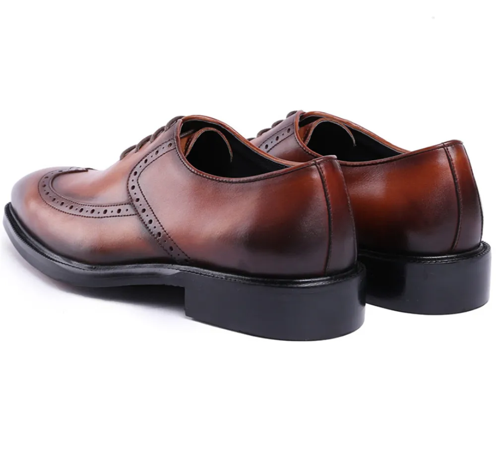 Модные черные/коричневые туфли Goodyear Welt оксфорды для мальчиков свадебные из