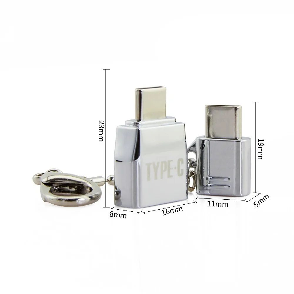 Мини адаптер CHYI с USB на Type C конвертер OTG Micro комбинированный металлический