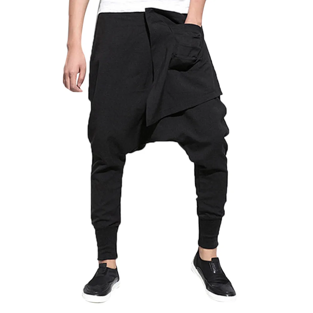 Black KLV мужские новые модные однотонные мягкие брюки осенние повседневные штаны-шаровары с эластичной резинкой на талии высокого качества размера плюс 20190307 - Цвет: Black