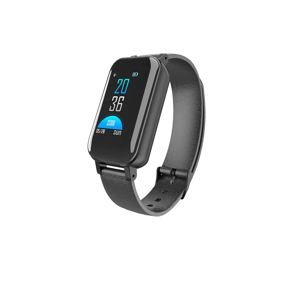 LEMFO умные часы с Bluetooth наушниками для мужчин и женщин IP 67 водонепроницаемые часы с монитором сердечного ритма и артериального давления для Android IOS - Цвет: black