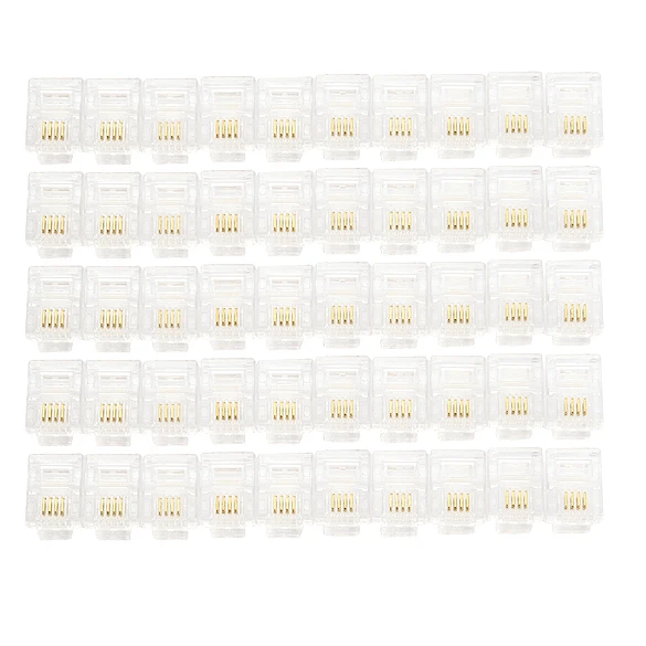 100X4 Pin RJ11 RJ-11 6P4C модульный телефонный телефон кристаллический разъем высокого качества