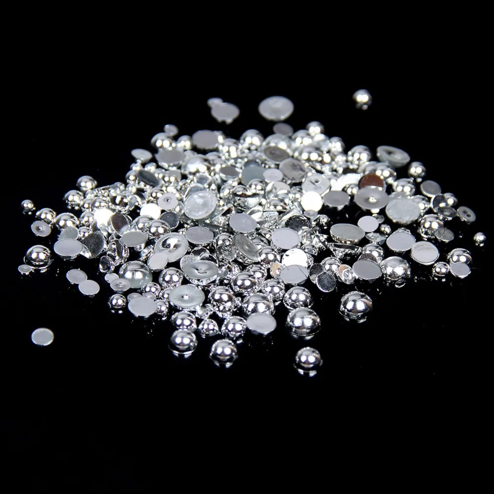 Stříbrná Hematitová barva 1,5mm ~ 12mm Všechny velikosti volby Plochá zadní ABS kulatá Pololesklé perle, imitace plastových poloprázdných perlí