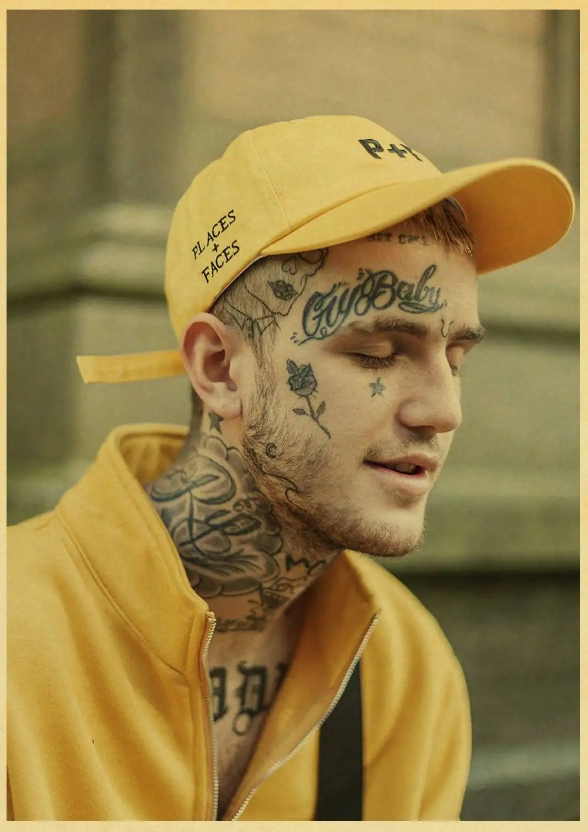 Рэпер Lil Peep плакат из крафт-бумаги художественный плакат Бар Кафе винтажная Высококачественная печать рисунок ядро настенная декоративная живопись