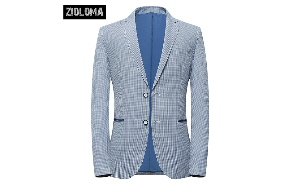 ZIOLOMA Мужской Блейзер куртка Slim Fit бизнес две кнопки Сплошной Костюм отдельный пиджак