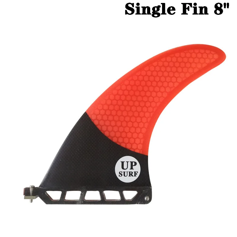 Surfing 8 inch Single Fin Fibreglass Longboard Surfboard 8 length Red color Fin in Surf