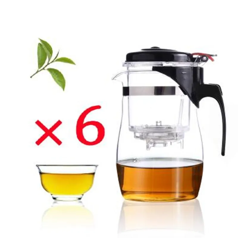 Высокая емкость термостойкие стеклянный цветочный чайник с чайным фильтром Съемный и моющийся чайный сервиз, кружка для вина