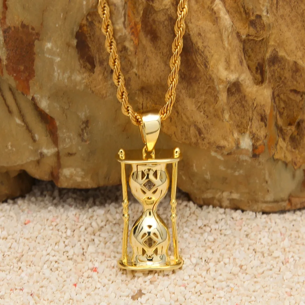 Шикарные ожерелья с рисунком KING Hourglass модные в стиле хип хоп микрозакрепкой