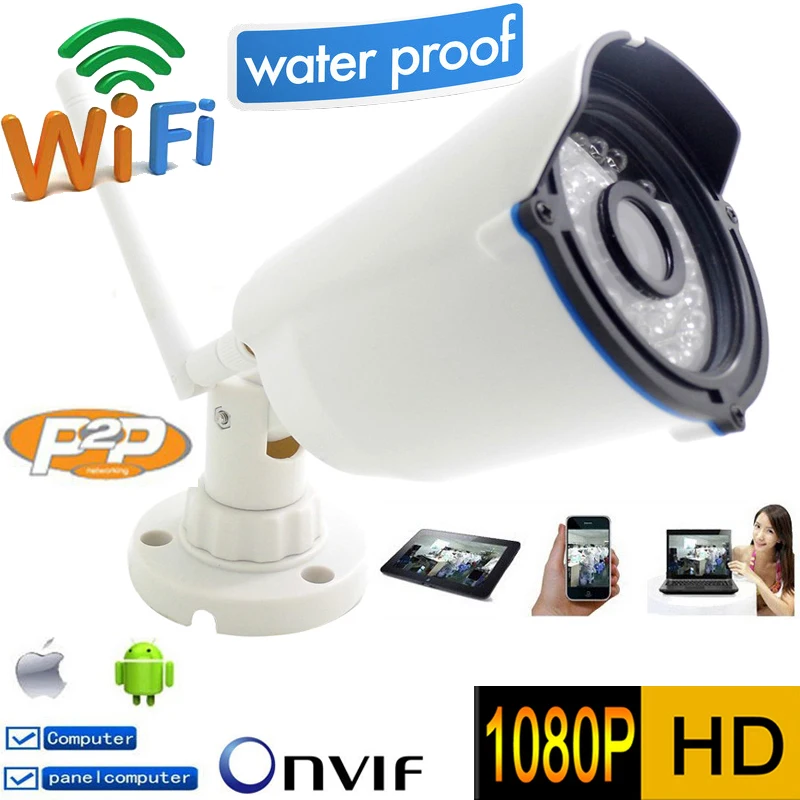 Wifi Ip камера 1080p Full-HD CCTV Водонепроницаемая беспроводная P2P наружная инфракрасная
