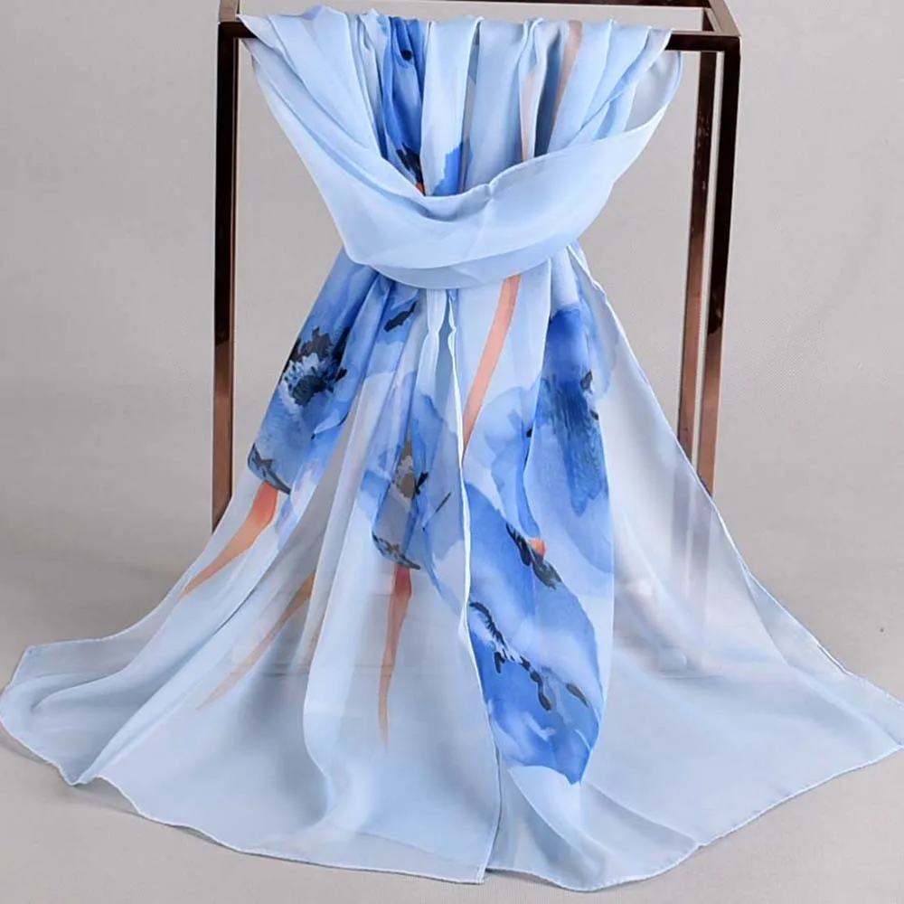 Buy Fashion Women Scarves Soft Wraps Printed Soft silk