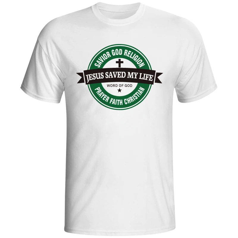 

Summer Jesus Saved My Life T Shirt Savior God Religion Prayer Faith Christian Tshirts Short Sleeve T-shirts s-xxxl
