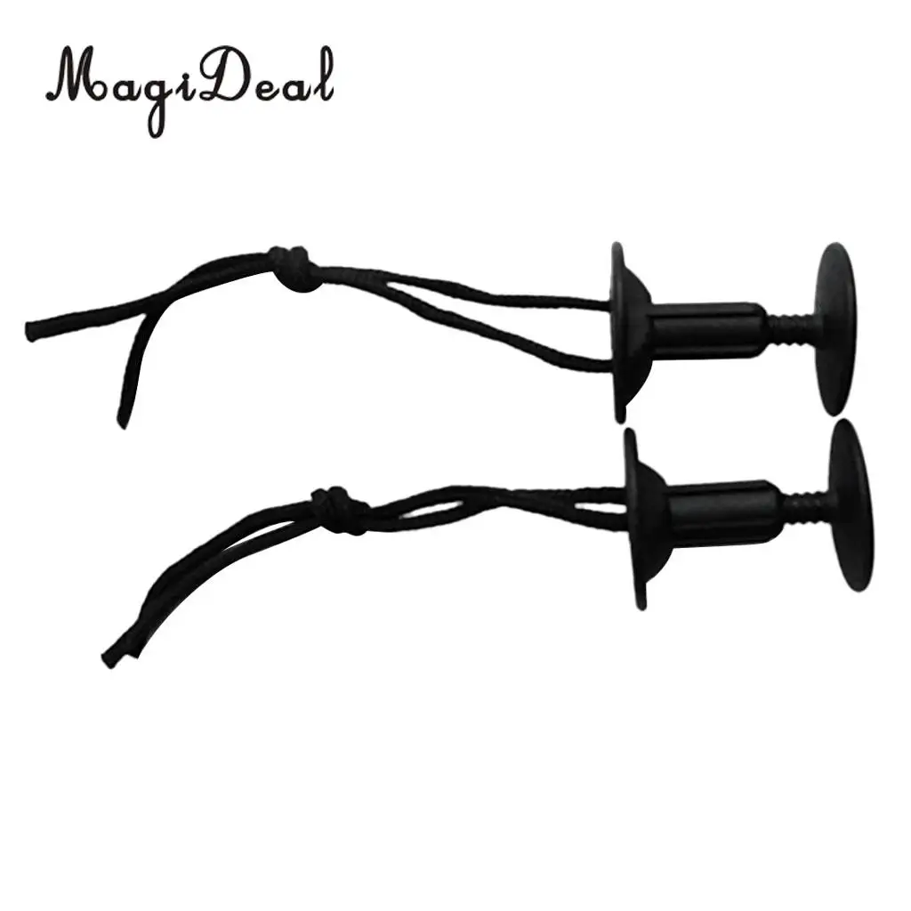 MagiDeal Hot Sale 2Pcs Black Surfboard Leash Plug With Cord 50mm for Outdoor Kayak Canoe Surfing Fishing Water Sports