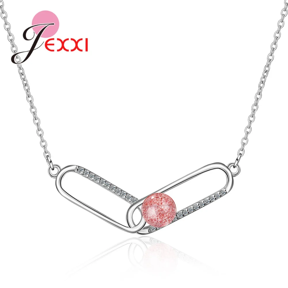 

Classic Design Famous Brand Pendant Necklace Cross V Letter Shiny Clear Strawberry Stone For Women 925 Sterling Silver Jewelry