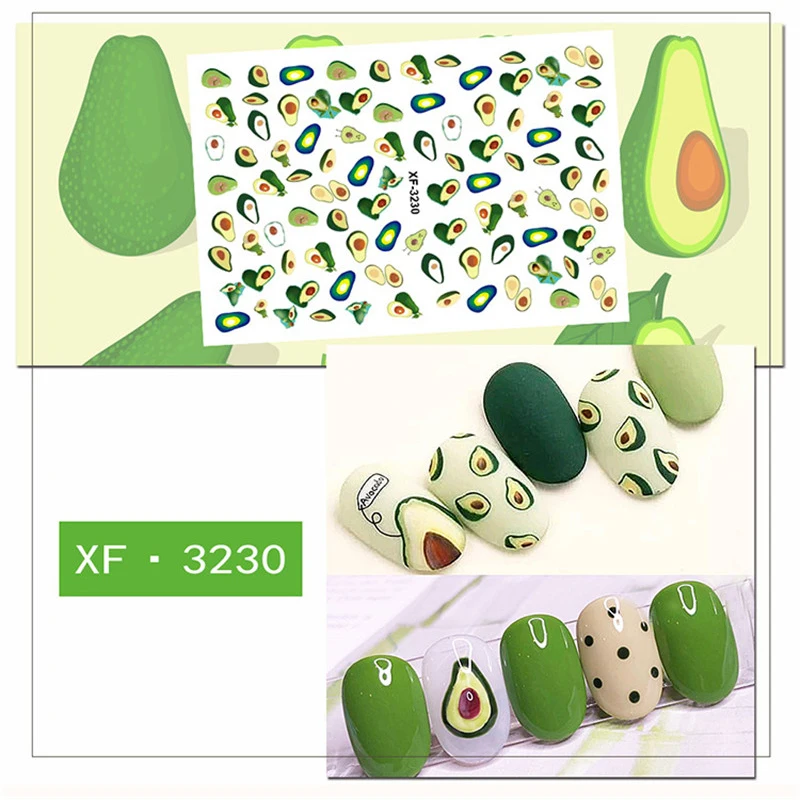 

6Colors Fruit Design Nail Art Sticker Water Transfer Decals Summer Watermelon Tattoos Slider Color Tips Decoration Nail Art Tool