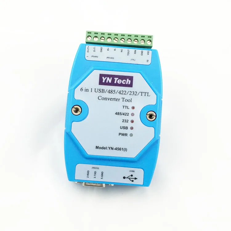 

YN4561I Isolated Six-in-One Serial Port Module CP2102 USB/485/422/232/TTL Interchangeable Serial Port