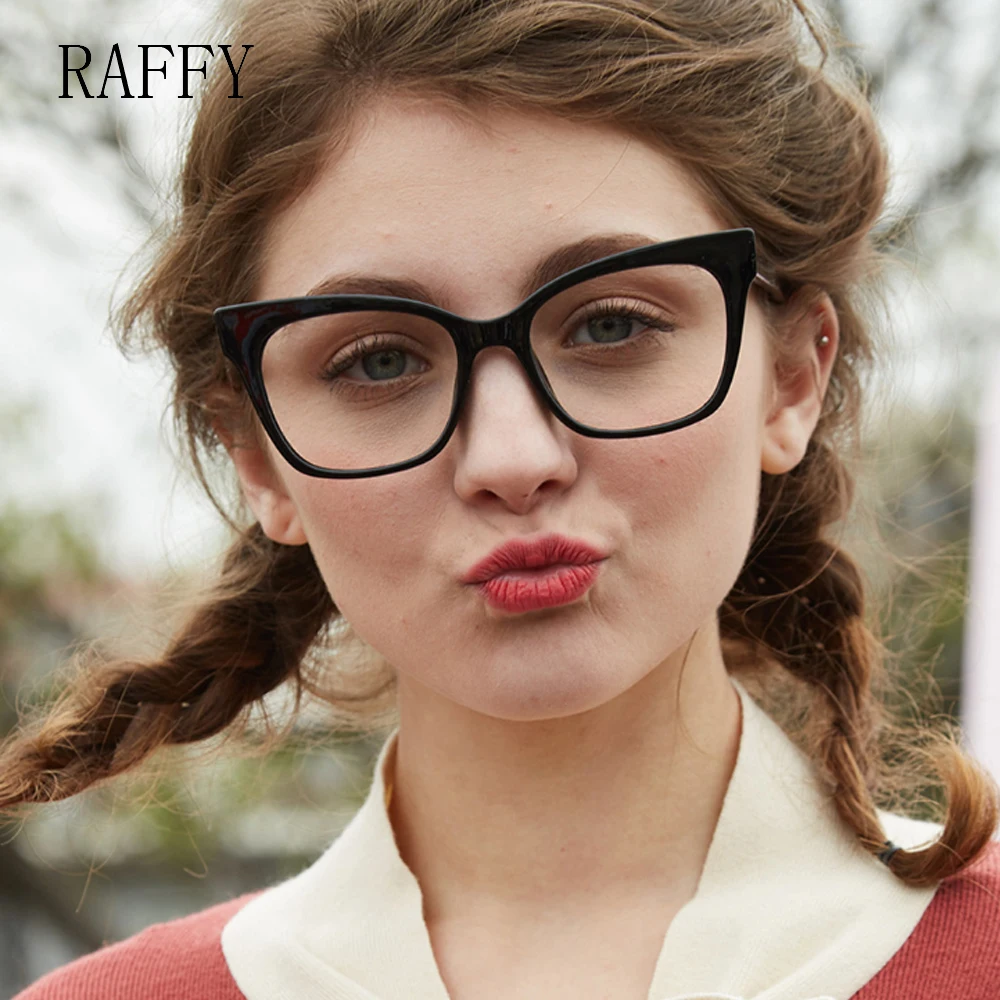 Raffy Big Square Women Eyeglasses Full Frame Eyewear Vintage Glasses