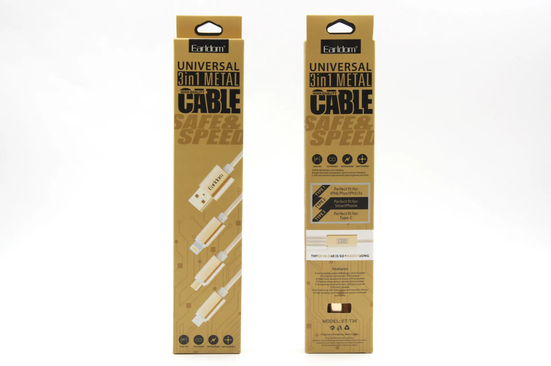

Earldom one towed three data cable for Android Type-c general weaving triple-in-one rechargeable cable