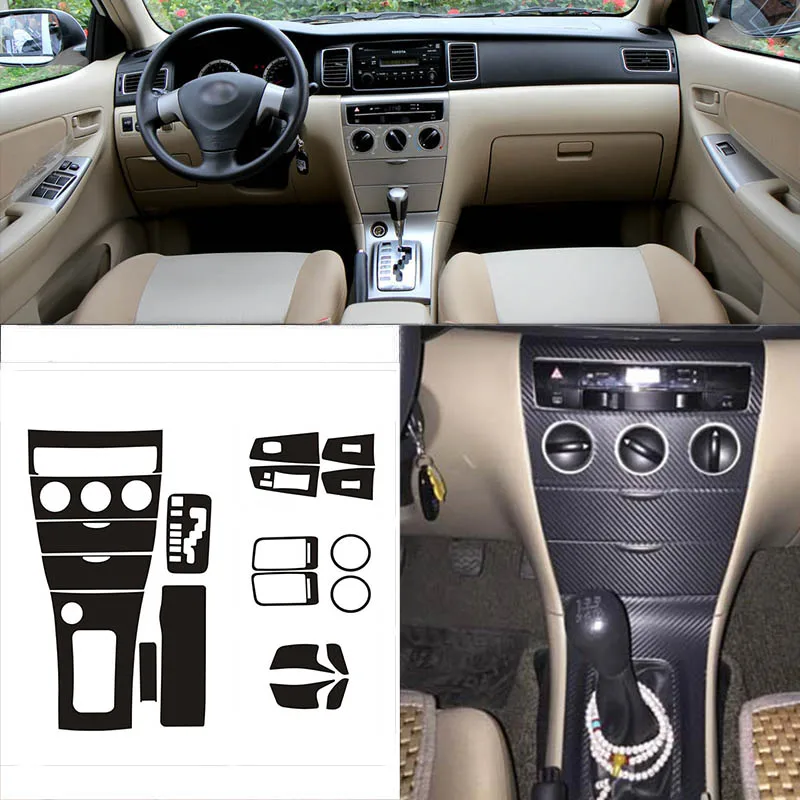 Car-Styling New 3D Carbon Fiber Car Interior Center Console Color Change Molding Sticker Decals For Toyota Corolla EX