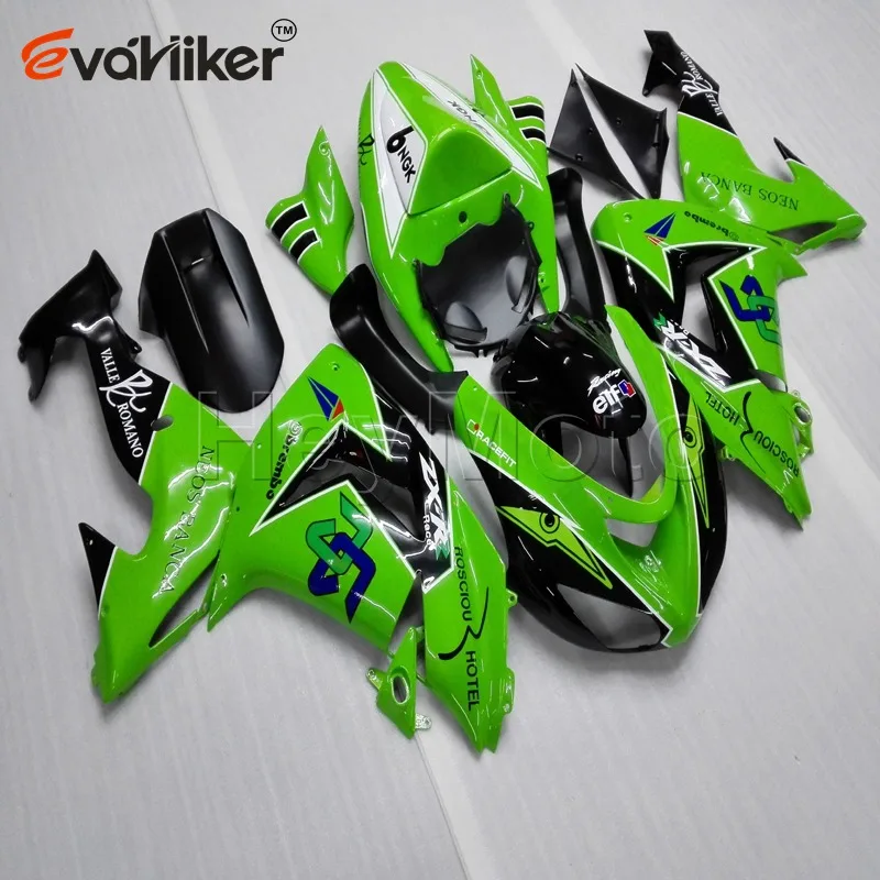 Пользовательские ABS капот мотоцикла для ZX-10R 2006-2007 ZX 10R 06-07 пластиковый комплект мотоцикл обтекатель зеленый H2 - Цвет: N