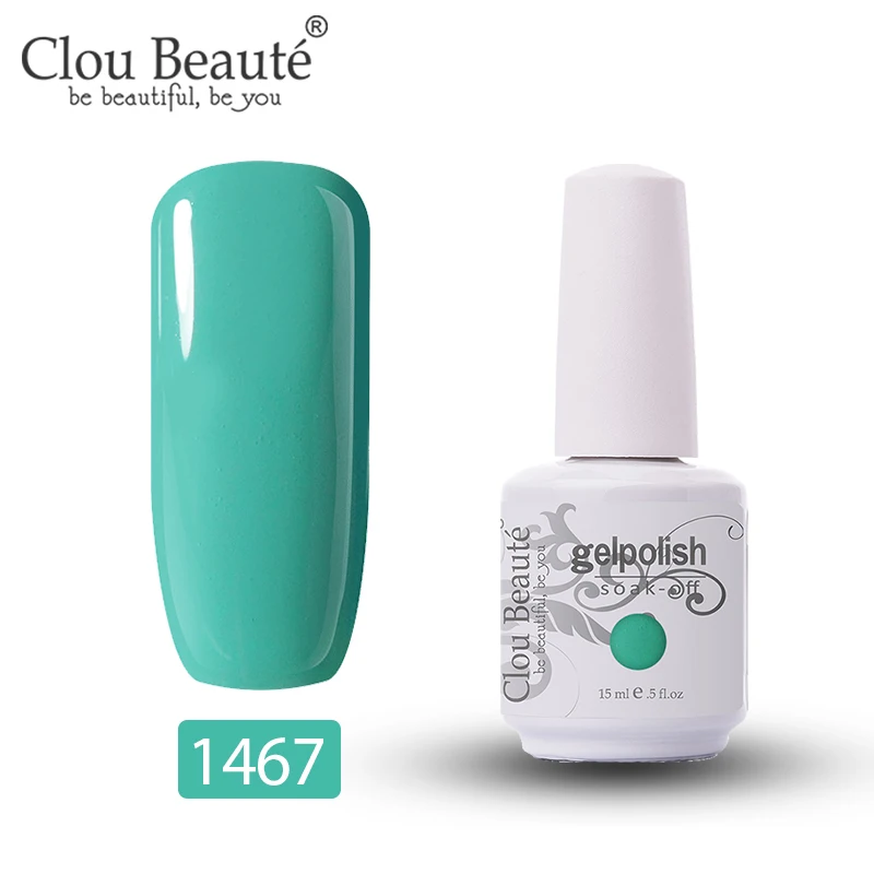 Clou Beaute гель для дизайна ногтей УФ светодиодный Устойчивый лак для ногтей отмачиваемый белый гель разноцветный Гель-лак для ногтей лак 15 мл - Цвет: 1467