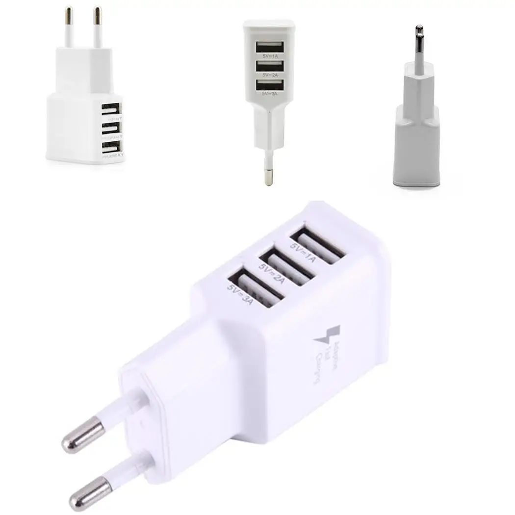 

Mobile Phone 3 USB Ports Quick Charge 3.0 Fast Mobile Phone Charger EU Plug Wall USB Charger Adapter