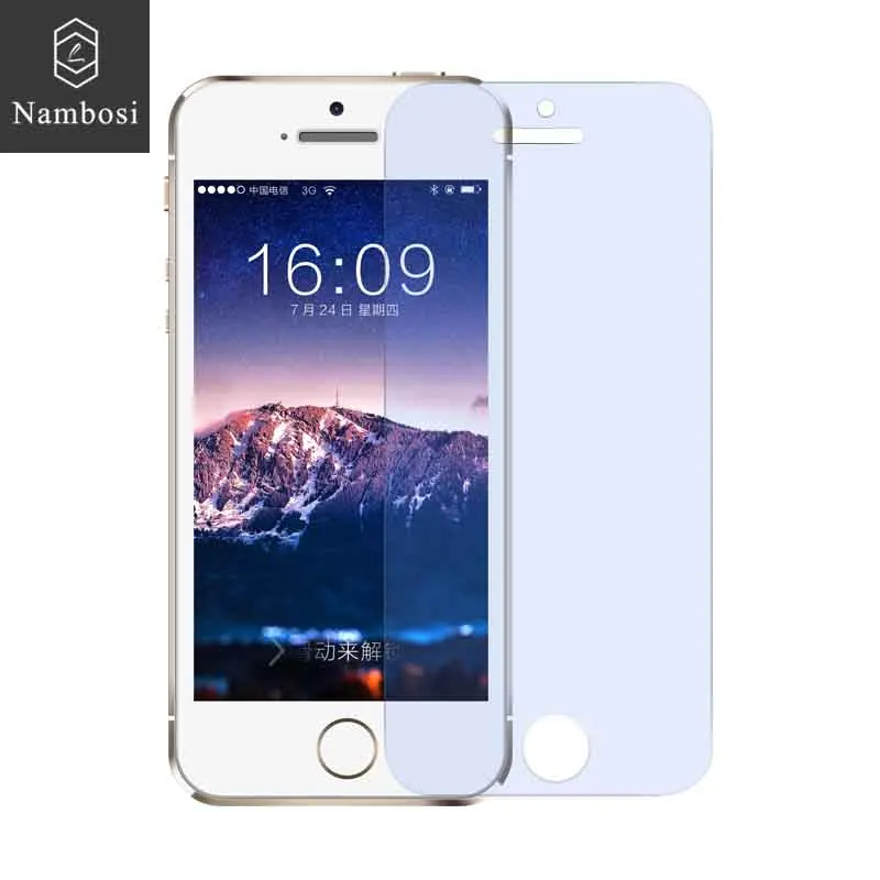

Nambosi 0.33mm polished tempered glass screen protector for iPhone 5S iPhone 5 iPhone SE Anti blue light protective glass