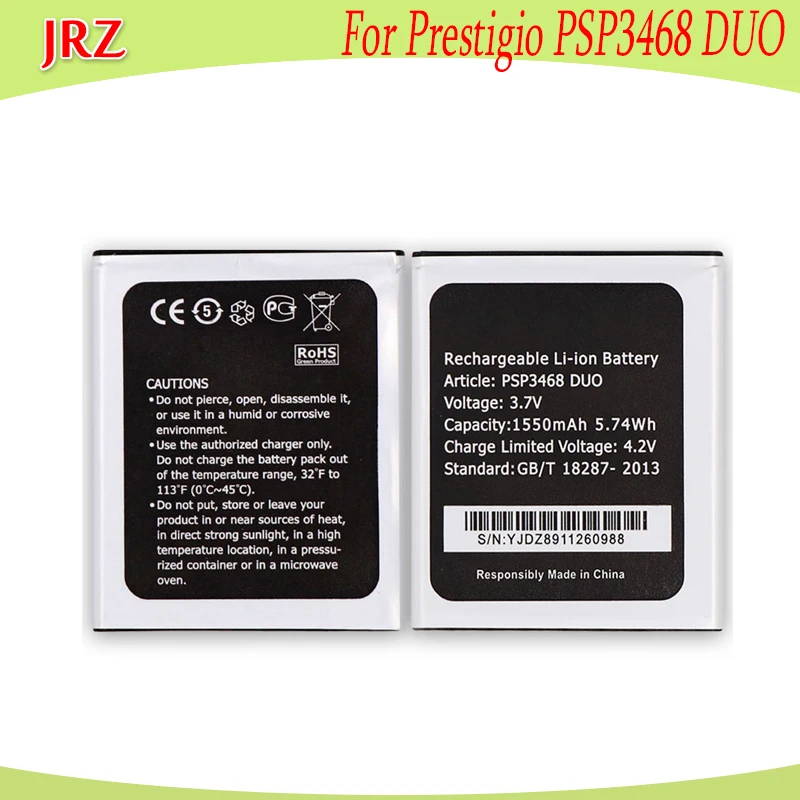 

JRZ LOT=10PC 3.7V 1550mAh PSP3468 DUO battery For Prestigio Wize N3 Wize N3 PSP3468 DUO phone Replacement Batteries