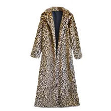 Pelliccia Donna Polka Dot Leopard Faux Fur Coat Winter Warm Fur Collar Jacket Fourrure Mex Windbreaker Long Coats For Women
