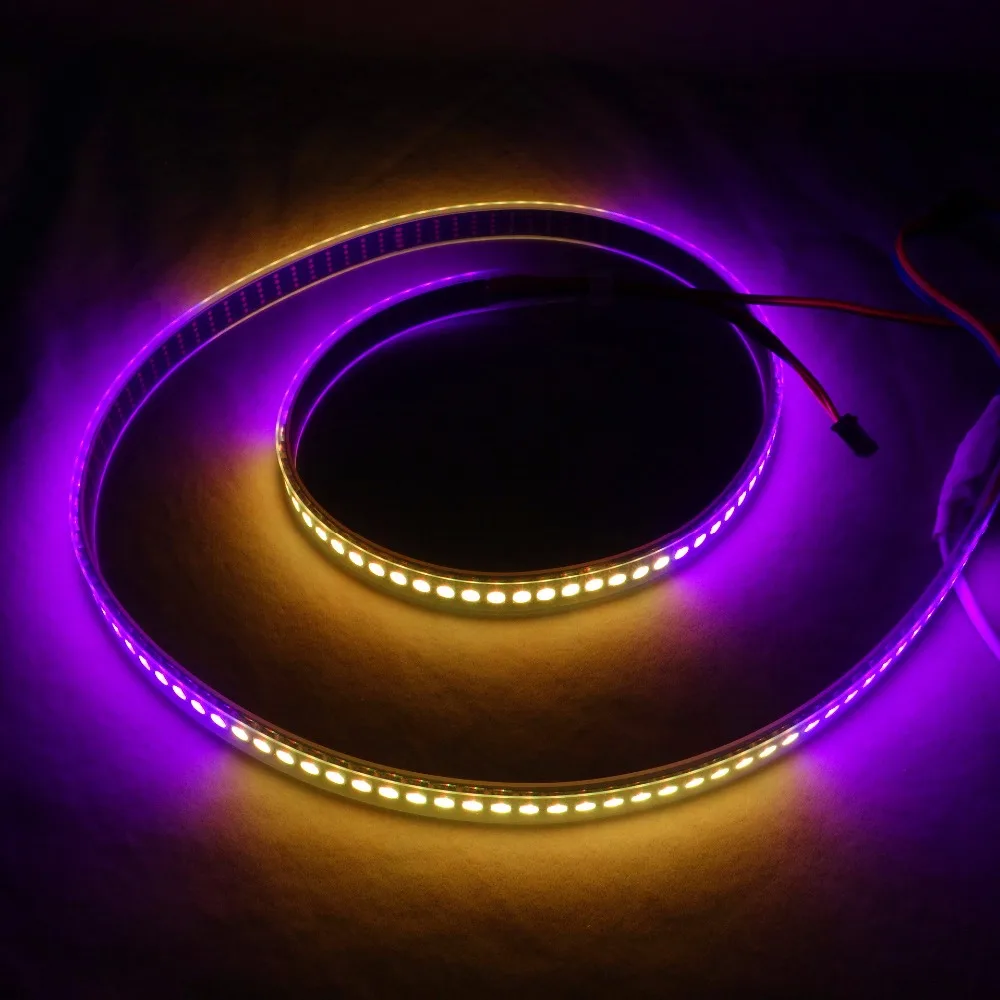 

DC5V WS2813 addressable 2m 144LEDs/m RGB full color led pixel strip,waterproof in silicon tube;IP66,with 144pixels/M;BLACK PCB
