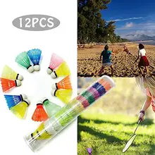 12 pièces/ensemble volant coloré Portable en plastique formation Badminton Ball Sports de plein air activités fournitures(China)