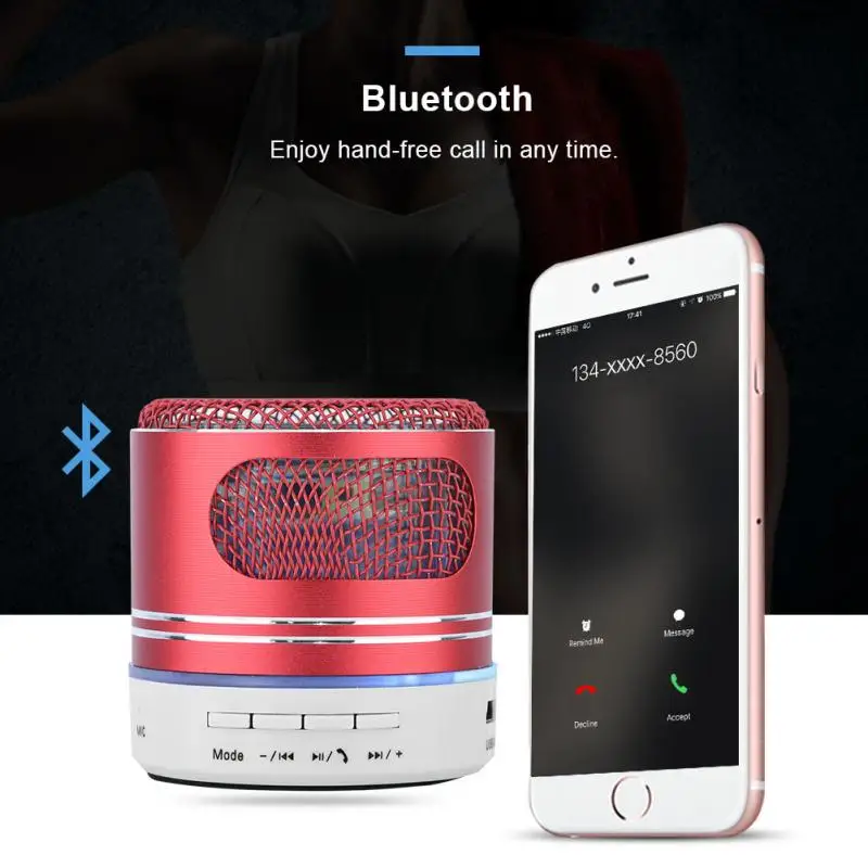 

VBESTLIFE Portable Wireless Bluetooth LED Mini Speaker Stereo Music with FM Radio TF USB Support Circularly Charging 2018