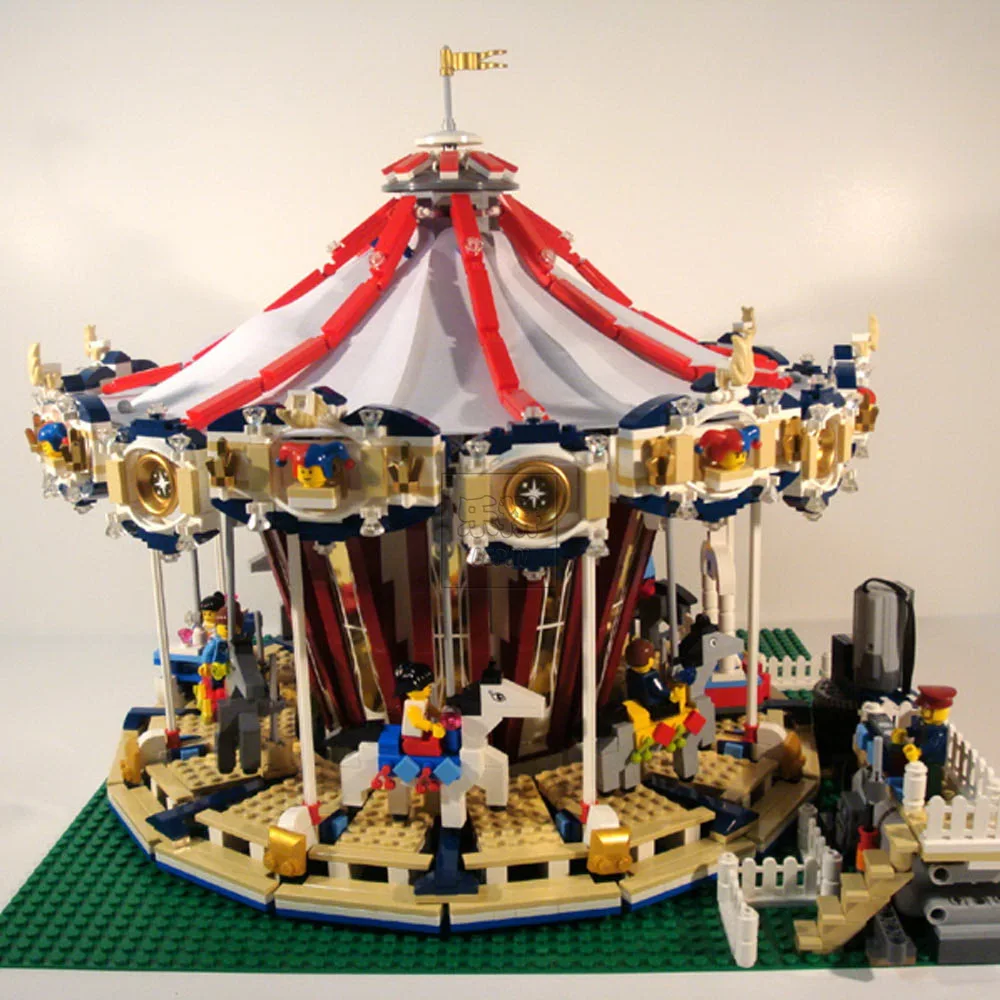 

DHL15013 City Street Carousel Model Building Kits Assembling Blocks Toy Compatible legoed with 10196 Educational toys