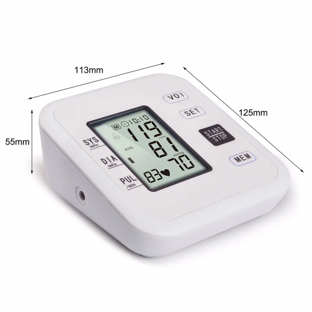 U-Kiss Arm Rechargeable Voice Tonometer Digital Pulse Blood Pressure Monitor Health Care Household Sphygmomanometer Monitors