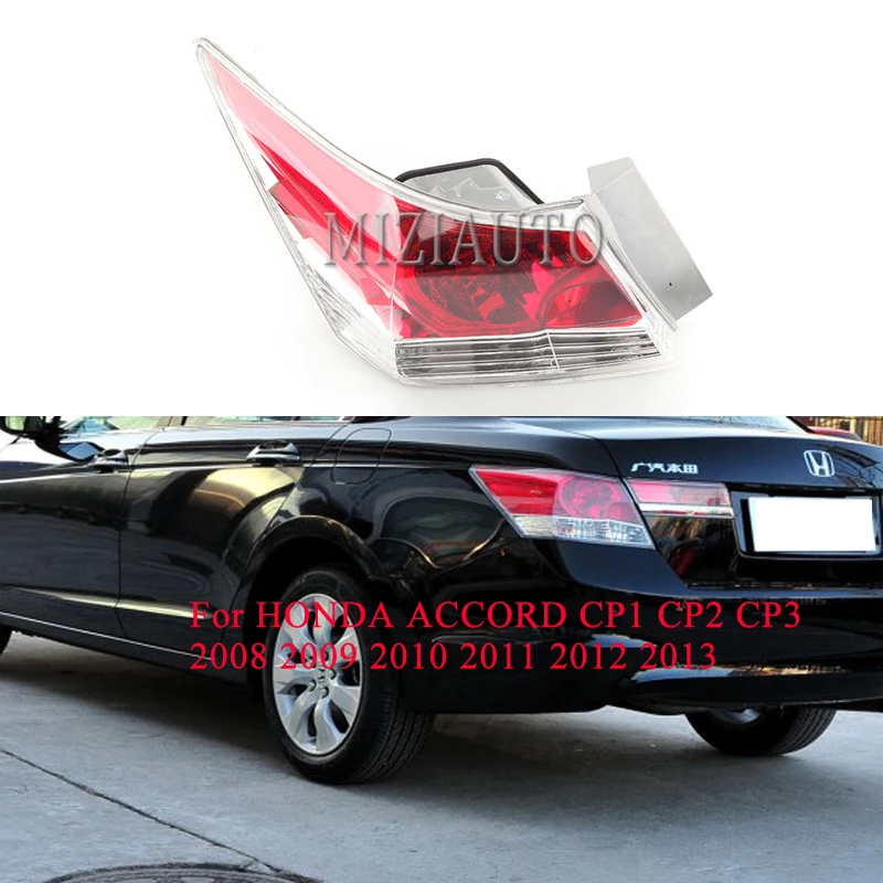 

MIZIAUTO Outer Tail Lamp Light for HONDA ACCORD CP1 CP2 CP3 2008 2009 2010 2011 2012 2013 Brake Lamp Assy Rear Brake Light