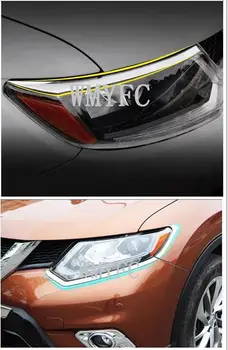 

6PCS For Nissan X-Trail X Trail Rogue T32 2014 2015 2016 Headlights Eyebrow Cover Front Lights Trim ABS Chrome Car Styling