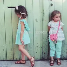 Летнее платье для маленькой девочки для маленькой принцессы Rufffles одежда Кружева милый сладкий одежда