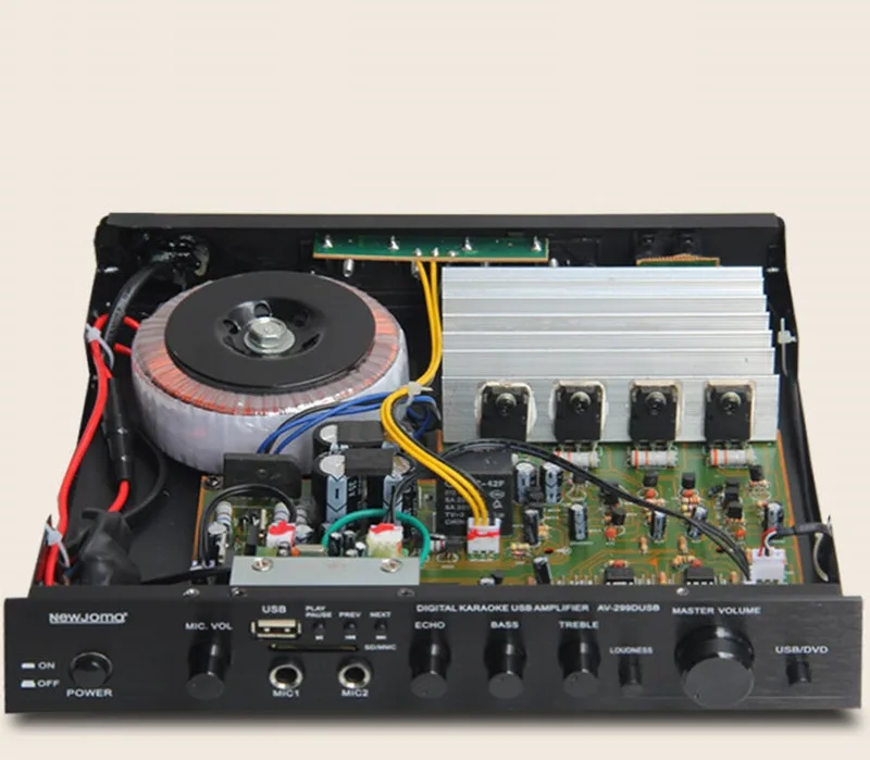 

AV-299D 120W 4 Ohms 2.0 channel HIFI fever 1941/5198 Power tube home Bluetooth audio amplifier with USB SD MP3 microphone Play