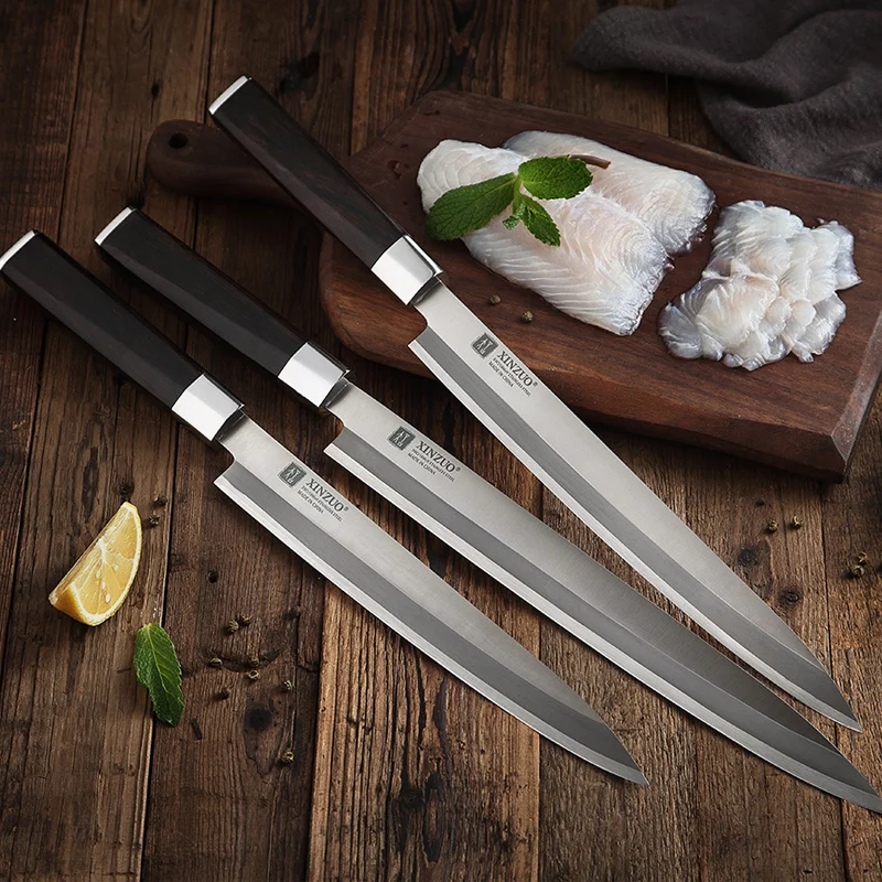  2019 XINZUO 240/270/300MM Sushi Knife with Scabbard Cover X9Cr18MoV Steel Kitchen Knives Cleaver Sa - 32829054735