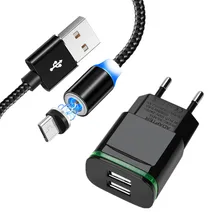 Redmi 7 7A 6a 4X быстрое зарядное устройство светодиодный магнитный Micro-USB кабель для зарядного устройства для samsung galaxy J4 J6 J8 A6 A7 Honor 8x 7x 8c 8a 7a