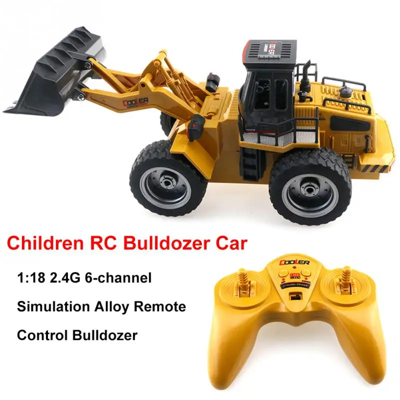 

2018 New 1:18 2.4G 6-channel Simulation Alloy Remote Control Bulldozer Children RC Bulldozer Car