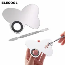 Elecool 1 шт. в форме бабочки из нержавеющей стали косметические для макияжа лица Палитра шпатель основа, Смешивание Макияж инструмент палитра TSLM2