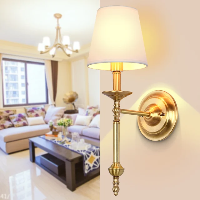 Amerikaanse Kung koper LED Wandlamp E14 houder messing wandlamp Mode ... Amerikaanse Kung koper LED Wandlamp E14 houder messing wandlamp Mode ...