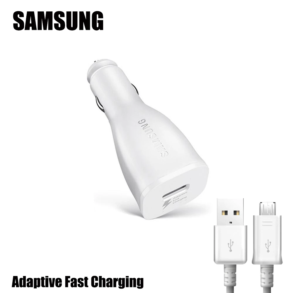 

Original factory AFC Fast quick car charger for Samsung Galaxy S6 S7 Edge Note 2 3 4 5 A7 A9 C5 C7 C9 car charger micro-b cable