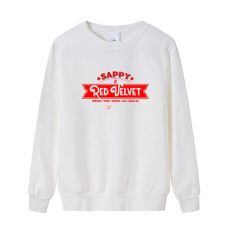 

New arrival kpop red velvet sappy same all member names printing o neck sweatshirt unisex pullover loose thin hoodies