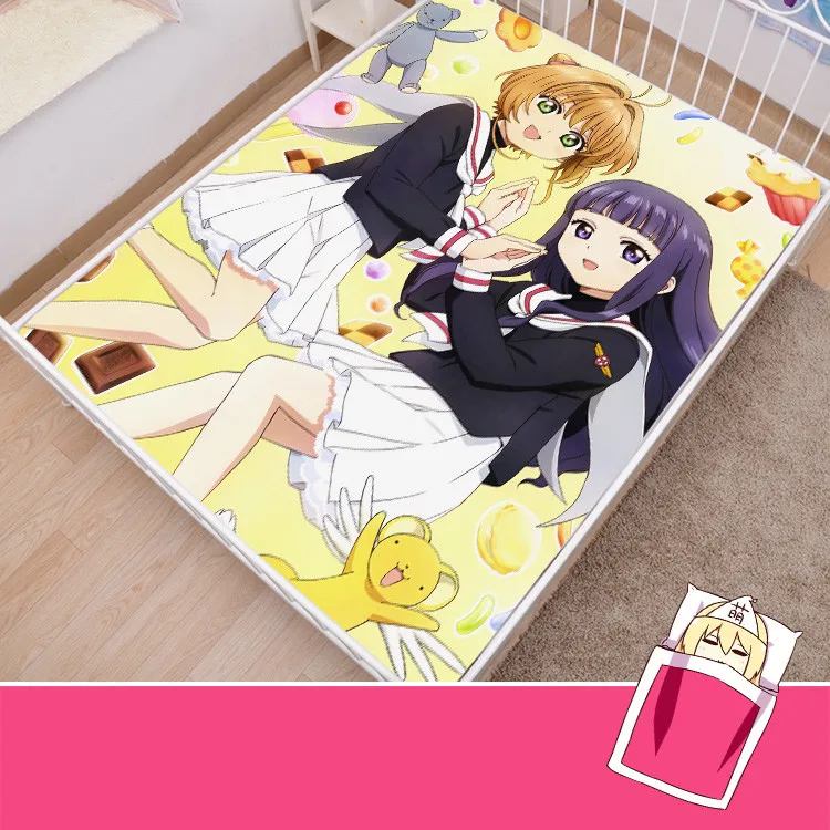 

Anime Cartoon Card Captor Sakura Mattress Cover Fitted Sheet Fitted cover bedspread counterpane